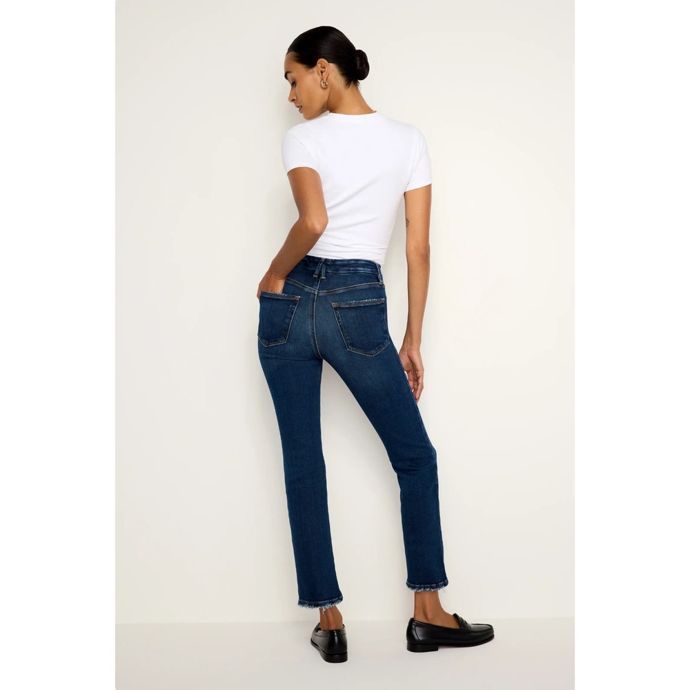 Good American Women's 4/27 Dark Wash Good Legs Stretch Denim Jeans - Picture 12 of 13